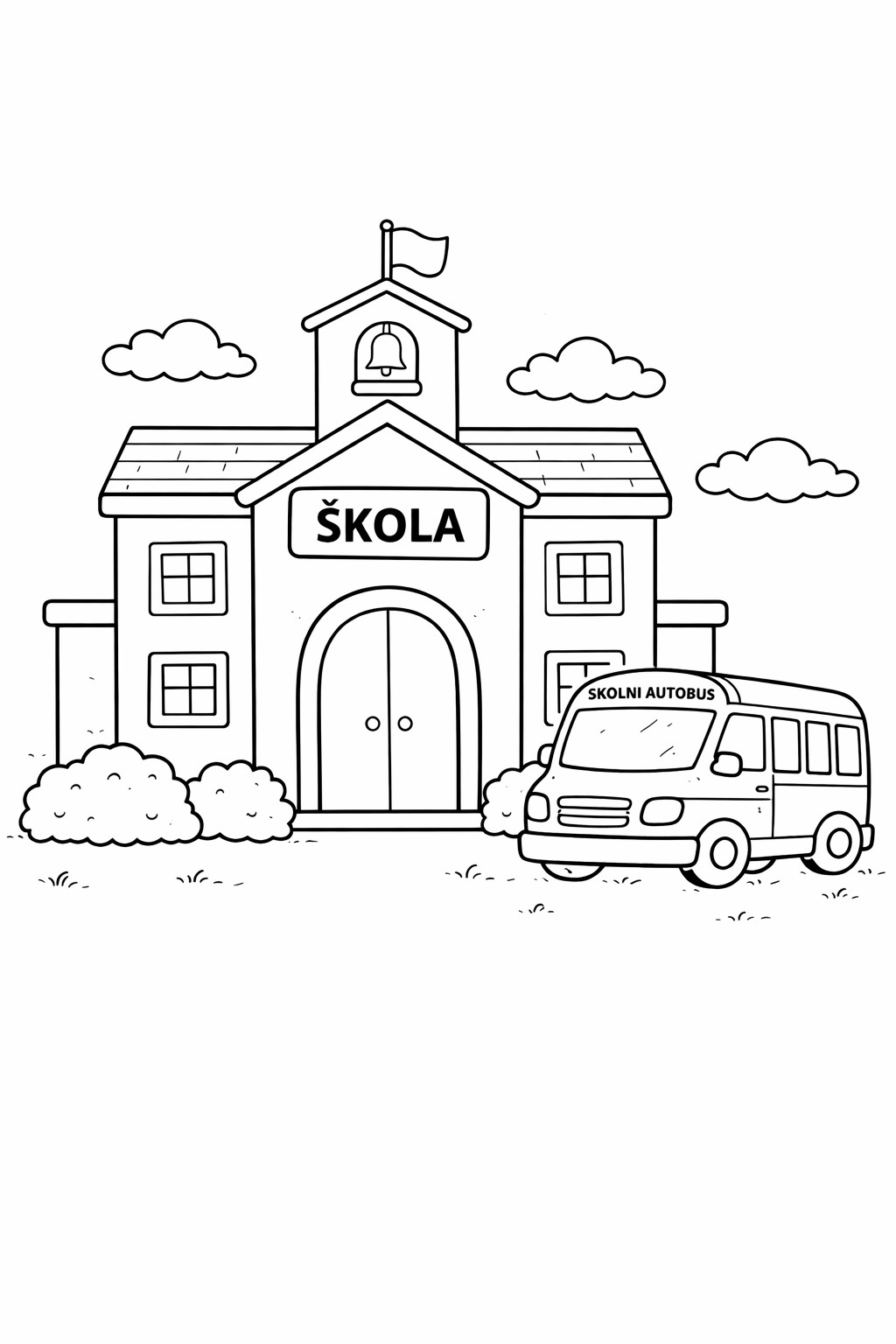Škola a školní autobus