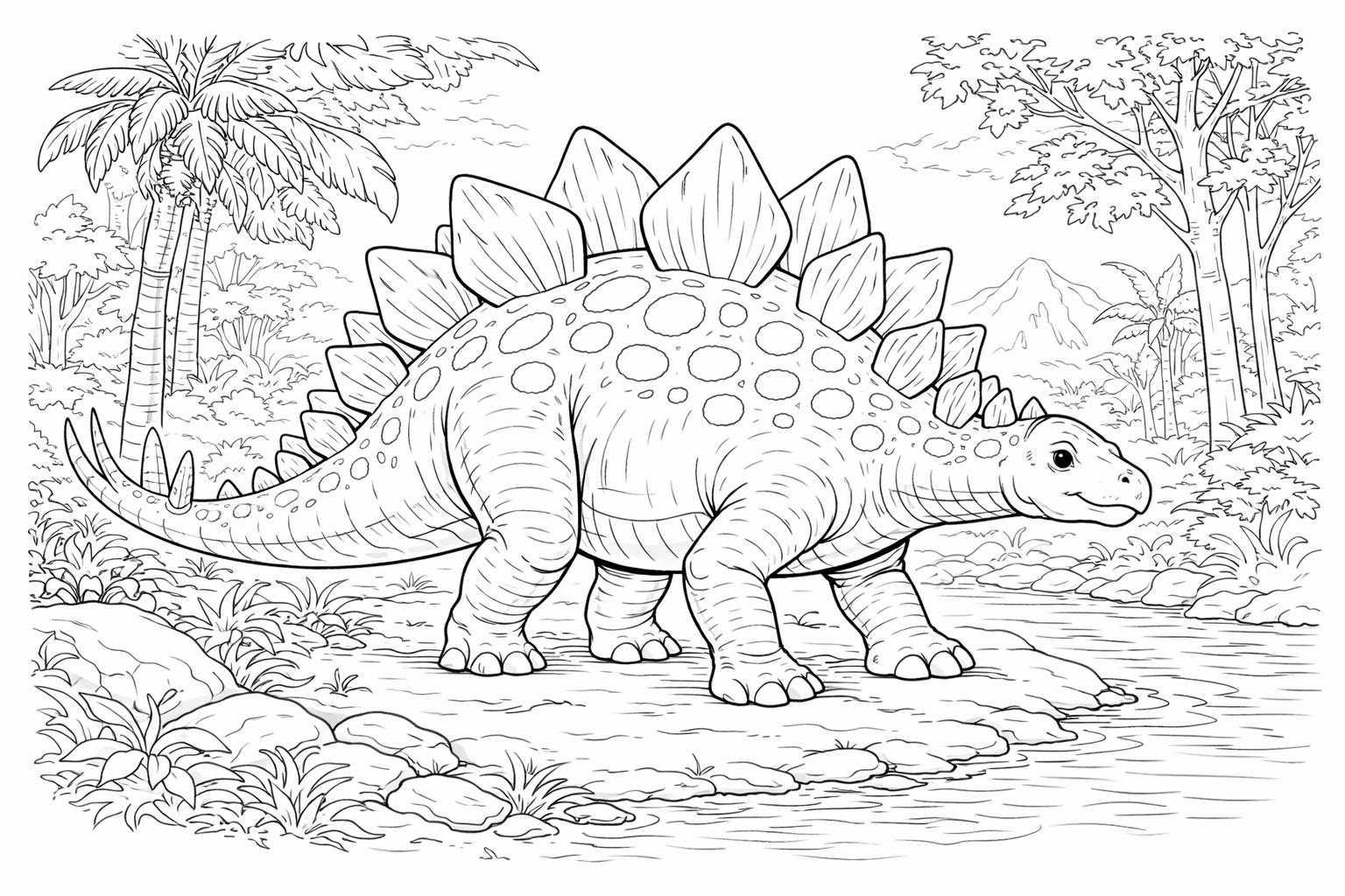 Stegosaurus v pralese
