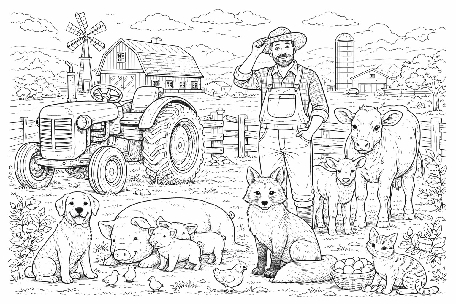 Farmář a jeho zvířátka