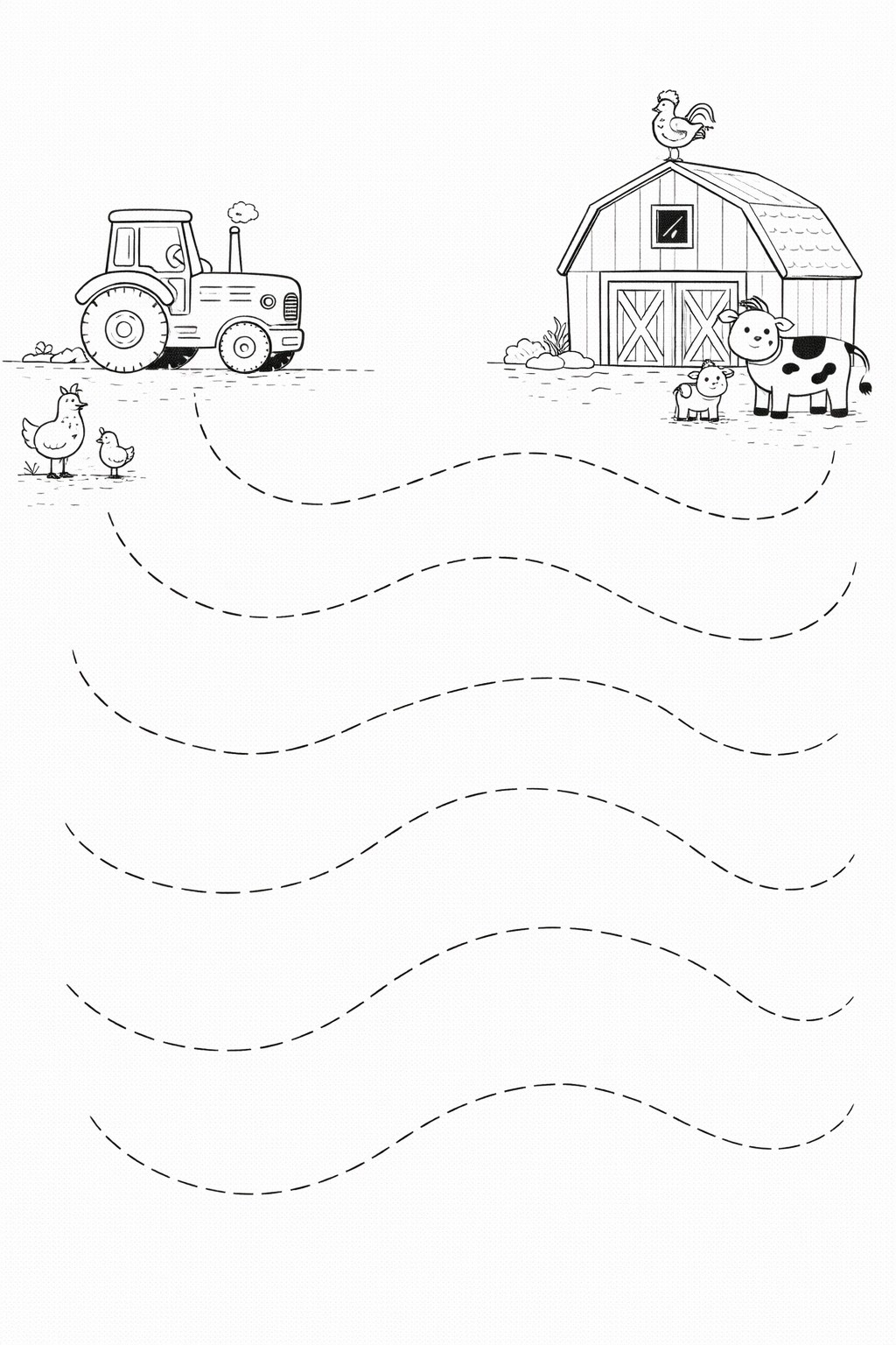 Vlnky k traktoru – grafomotorika