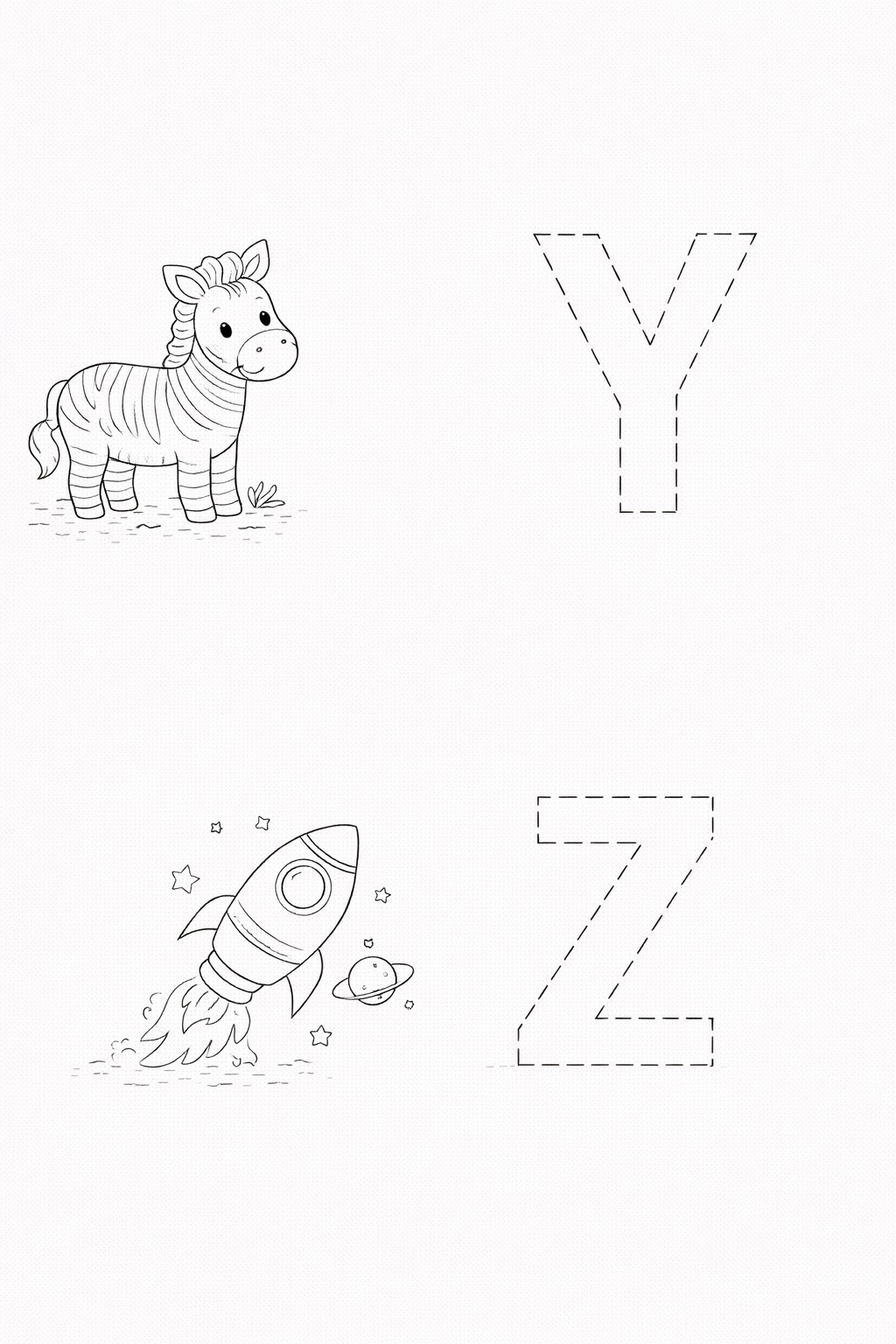 Písmena Y a Z k obtahování