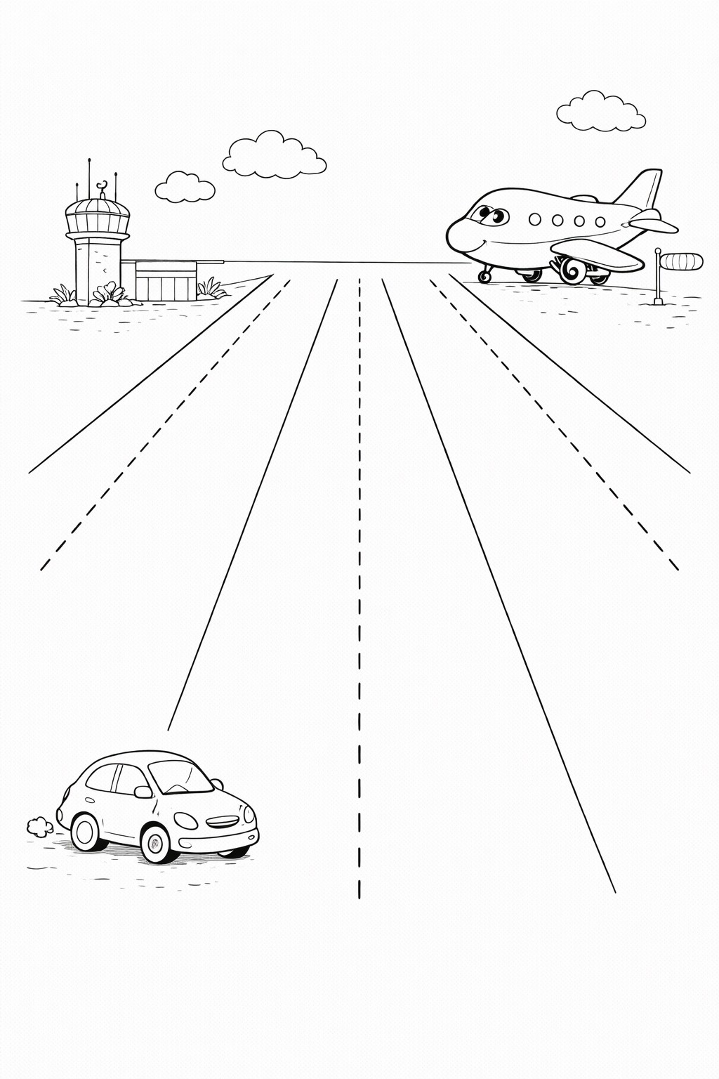 Rovné čáry na letišti – grafomotorika