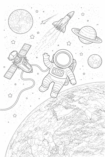 Kosmonaut ve volném vesmíru