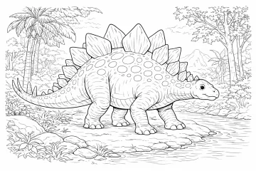 Stegosaurus v pralese