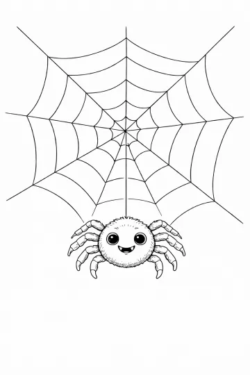 Pavouček visí z pavučiny