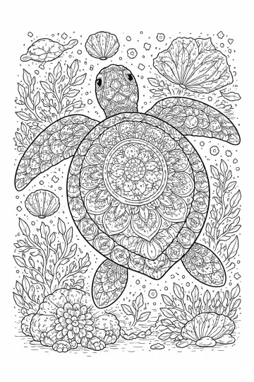 Mořská želva – mandala