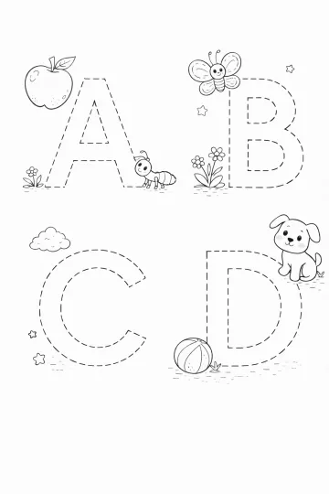 Písmena A, B, C, D k obtahování