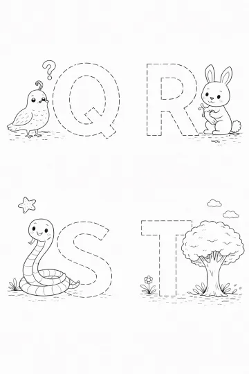 Písmena Q, R, S, T k obtahování